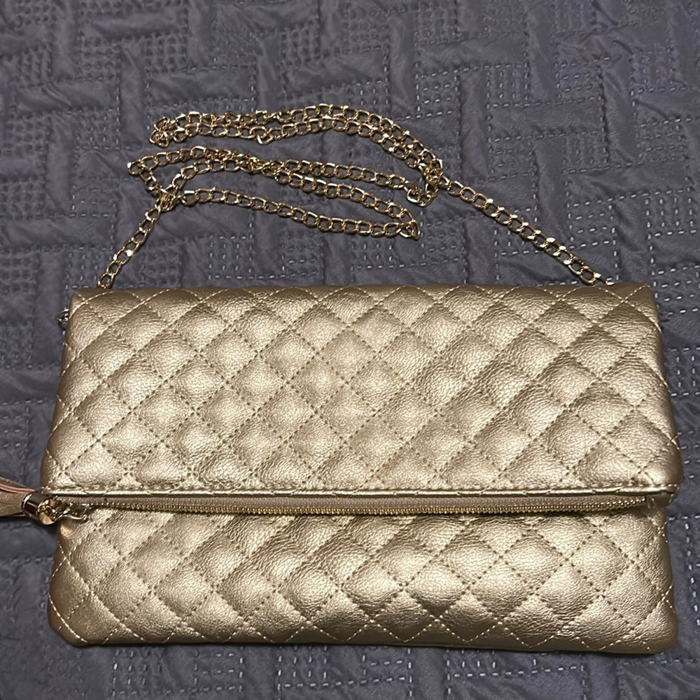 Gold hand bag